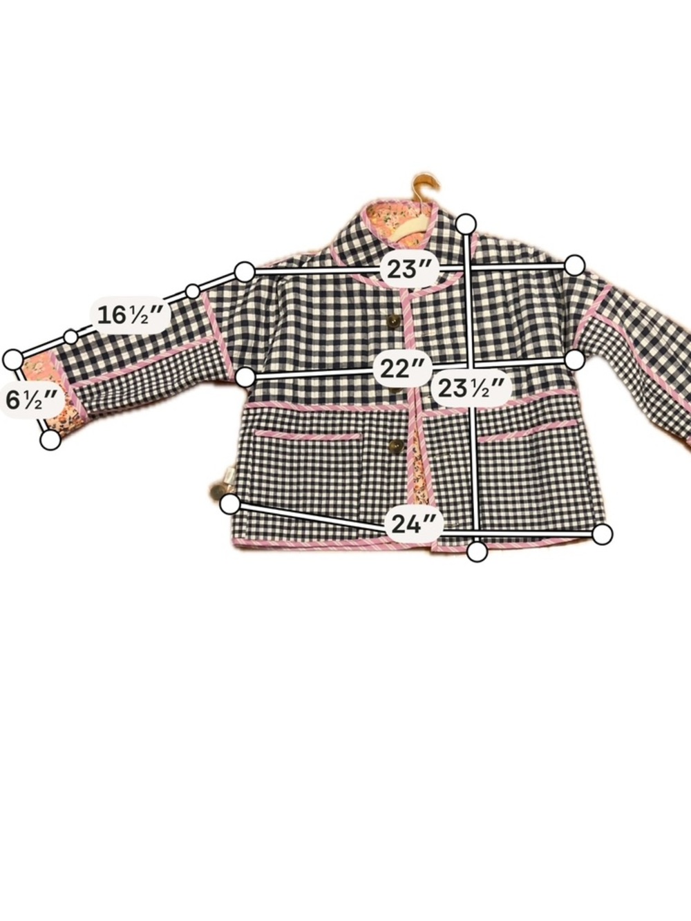See and Be Seen Reversible Quilted Floral & Gingham Jacket Size Medium NWT - Picture 2 of 9